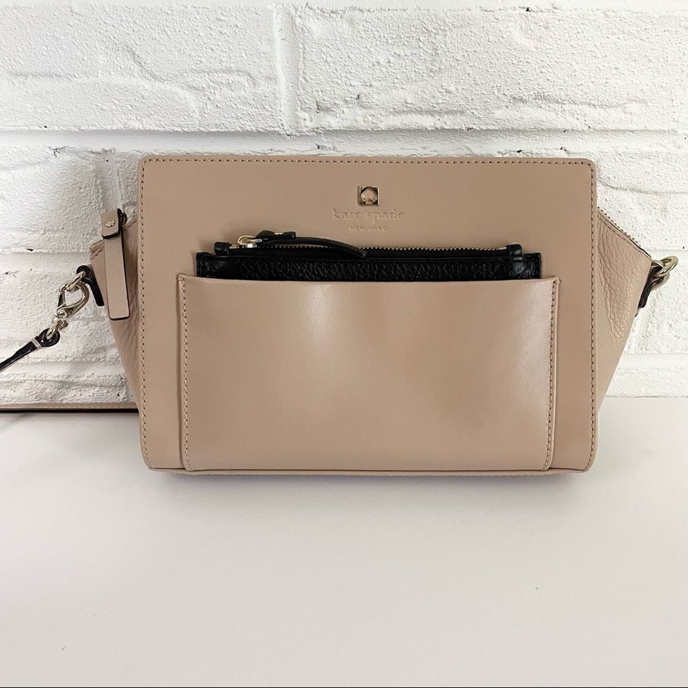 NWOT Kate Spade Adelia Beige Satchel Cowhide Crossbody - Picture 8 of 10